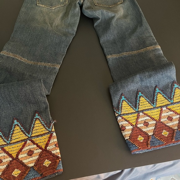 Rare Ralph Lauren Western Beaded Dungarees Jeans Womens Size 28 - Picture 5 of 6